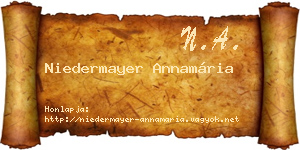 Niedermayer Annamária névjegykártya